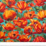 Digital Printed Cotton- CHARISMA - Poppy - Turquoise