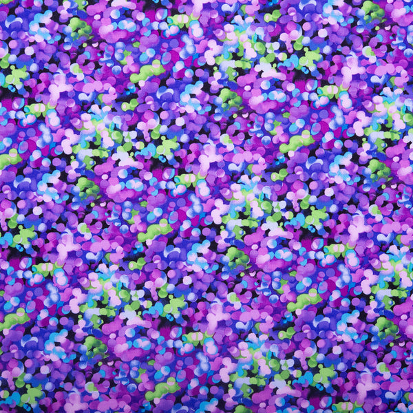 Coton imprimé - <KINETIC GEOMETRICS> - Pois multiple - Mauve