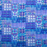 Printed cotton - KINETIC GEOMETRICS - Plaid dots - Blue