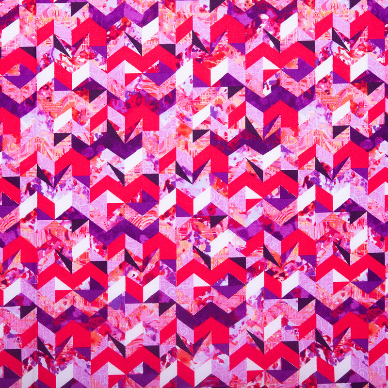 Printed cotton - KINETIC GEOMETRICS - Geometric triangle - Pink