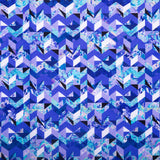 Coton imprimé - <KINETIC GEOMETRICS> - Géométrique triangle - Bleu