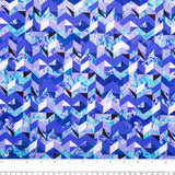 Coton imprimé - <KINETIC GEOMETRICS> - Géométrique triangle - Bleu