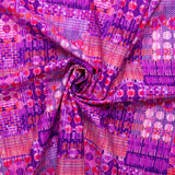 Coton imprimé - <KINETIC GEOMETRICS> - Carreaux pois - Mauve