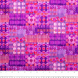 Coton imprimé - <KINETIC GEOMETRICS> - Carreaux pois - Mauve