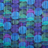 Coton imprimé - <KINETIC GEOMETRICS> - Géométrique cercles - Bleu