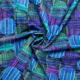 Coton imprimé - <KINETIC GEOMETRICS> - Géométrique cercles - Bleu