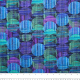 Coton imprimé - <KINETIC GEOMETRICS> - Géométrique cercles - Bleu