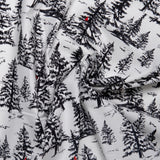 Toile d'hiver imprimé - Sapins - Noir