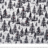 Winter Toile Print - Firs - Black