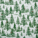 Toile d'hiver imprimé - Sapins - Vert