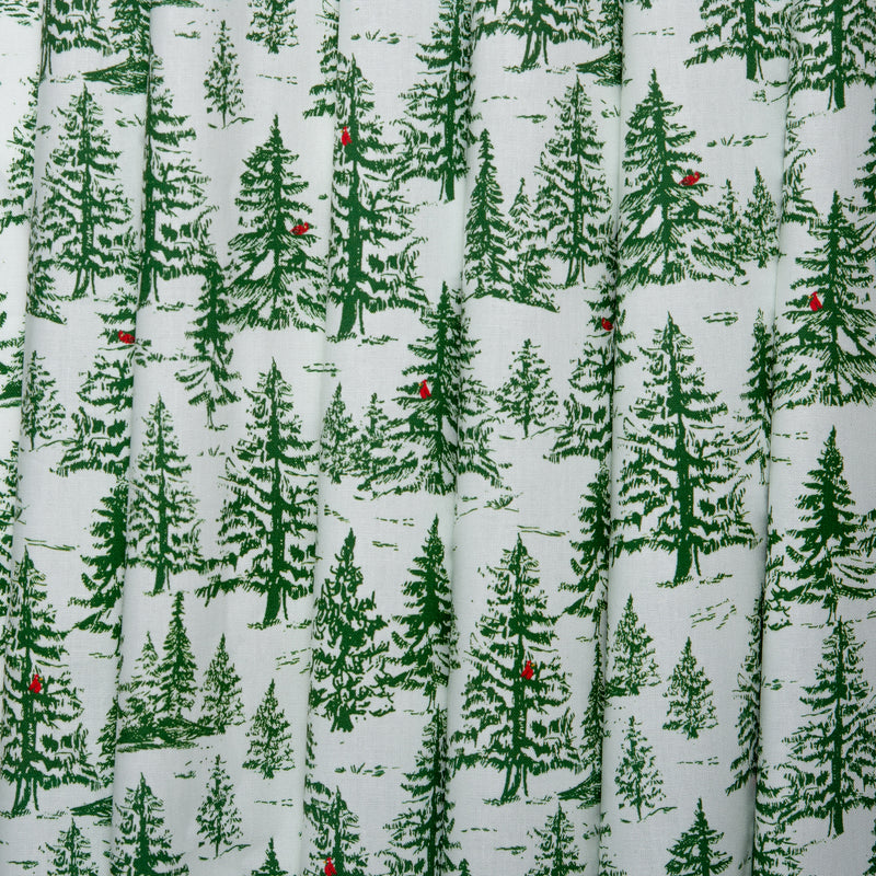 Toile d'hiver imprimé - Sapins - Vert