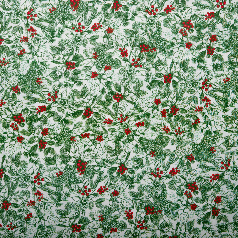 Toile d'hiver imprimé - Poinsettia - Vert