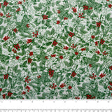 Toile d'hiver imprimé - Poinsettia - Vert