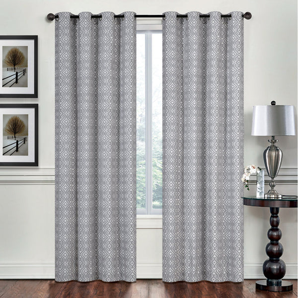 Grommets curtain panel - Baroque - Grey - 52 x 96''