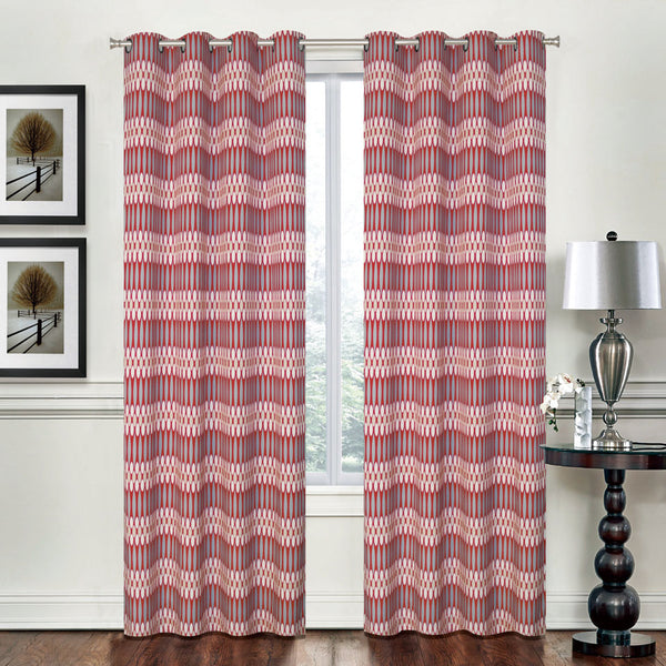Grommets curtain panel - Eliot - Red - 52 x 96''