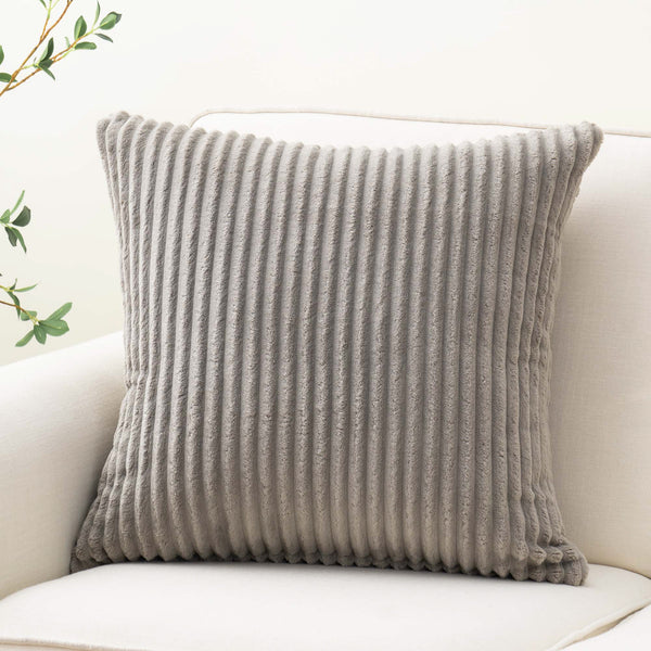 Decorative Cushion - Faux Fur - Grey - 22 x 22''