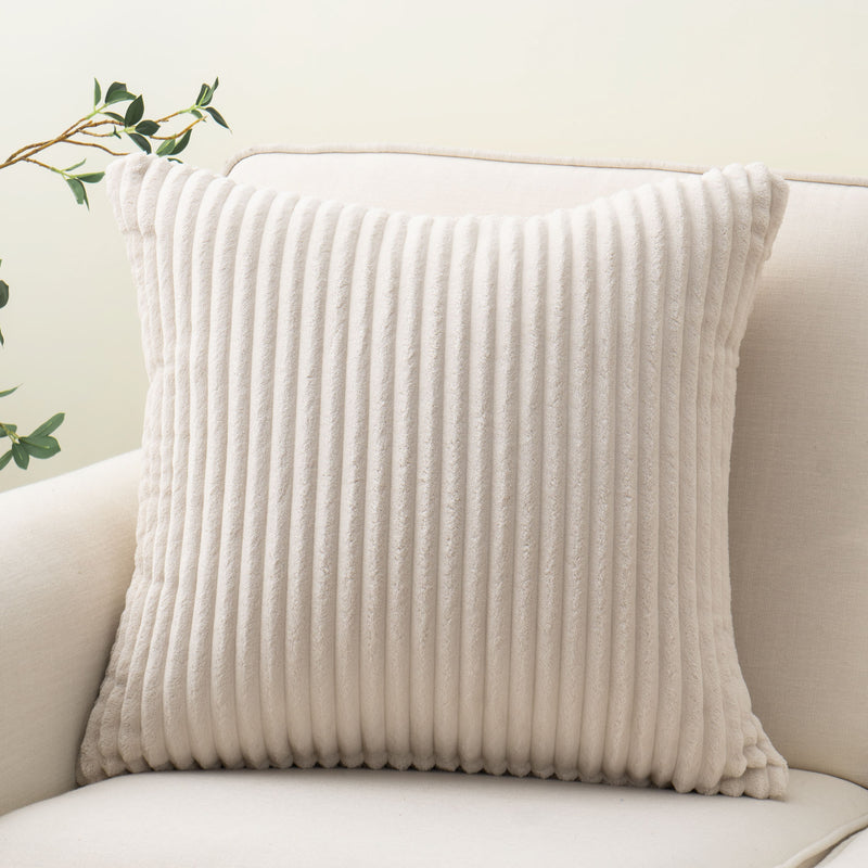 Decorative Cushion - Faux Fur - Offwhite - 22 x 22''