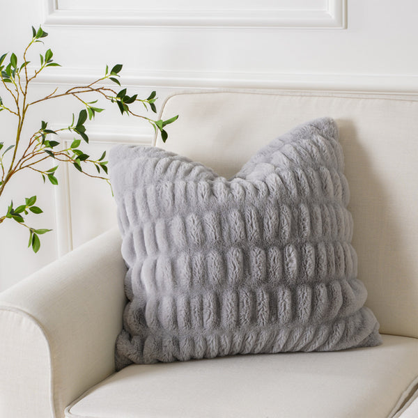 Decorative Cushion - Faux Fur - Grey - 20 x 20''