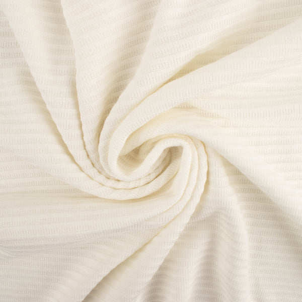 Novelty White Knit - Square stripe - Eggshell