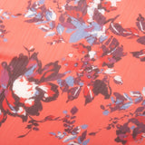 Novelty  Polyester Print - Florals - Coral / Blue