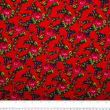 Novelty  Polyester Print - Roses - Red / Green