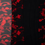 Tissu de polyester imprimé Fantaisie - Fleur abstrait - Noir