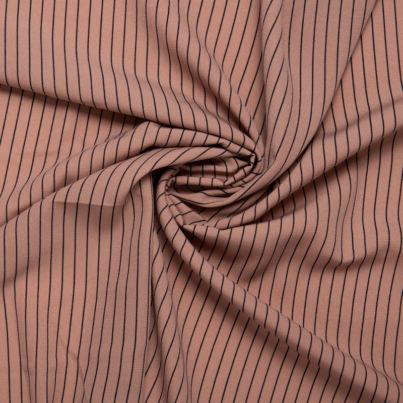 Novelty  Polyester Print - Stripes - Tan