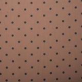 Tissu de polyester imprimé Fantaisie - Pois - Latté foncé
