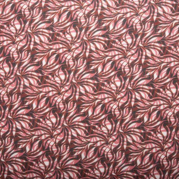 Tissu de polyester imprimé Fantaisie - Fleur géométrique - Rose