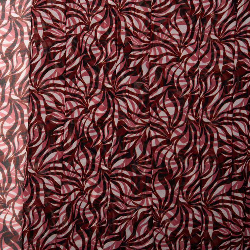 Tissu de polyester imprimé Fantaisie - Fleur géométrique - Rose
