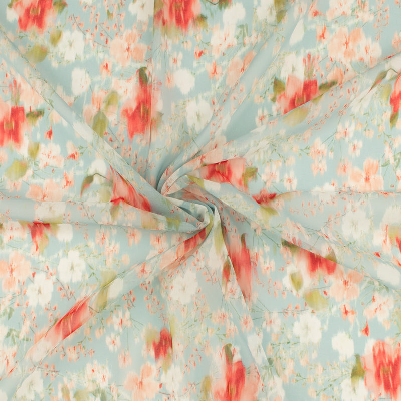 Novelty  Printed Chiffon - 286 - Aqua