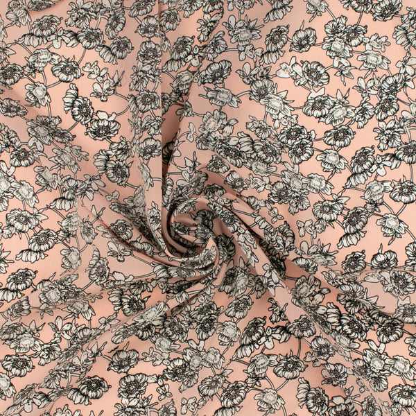 Tissu de polyester imprimé de Fantaisie - 303 - Rose Pâle