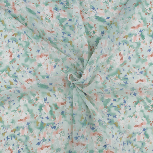 Chiffon imprimé de Fantaisie - 306 - Aqua