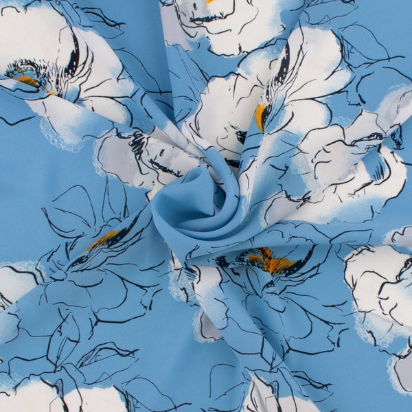 Tissu de polyester imprimé de Fantaisie - 311 - Bleu