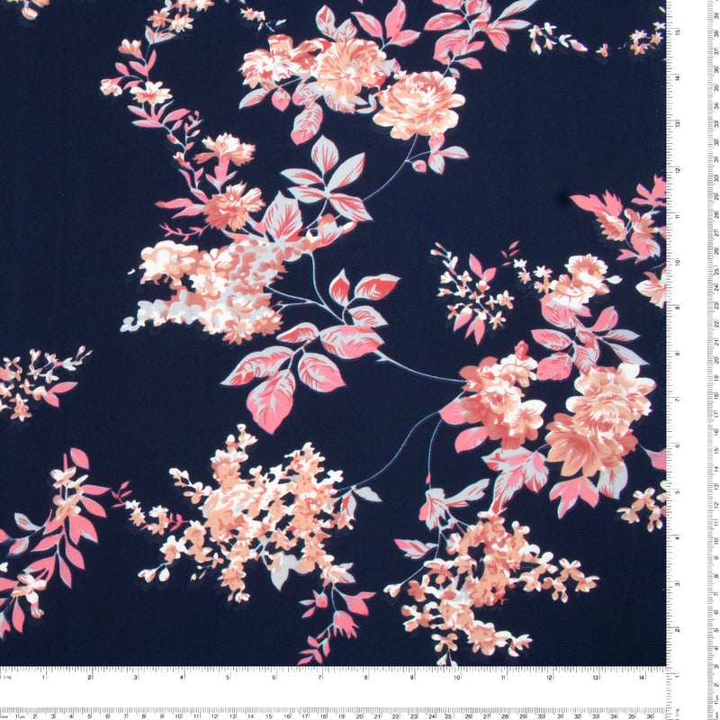 Novelty Polyester Print - 336 - Navy