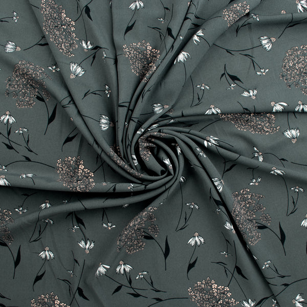 Tissu de polyester imprimé de Fantaisie - 356 - Gris Foncé