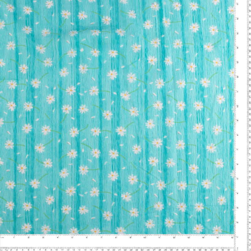 Tissu de polyester imprimé de Fantaisie - 390 - Aqua