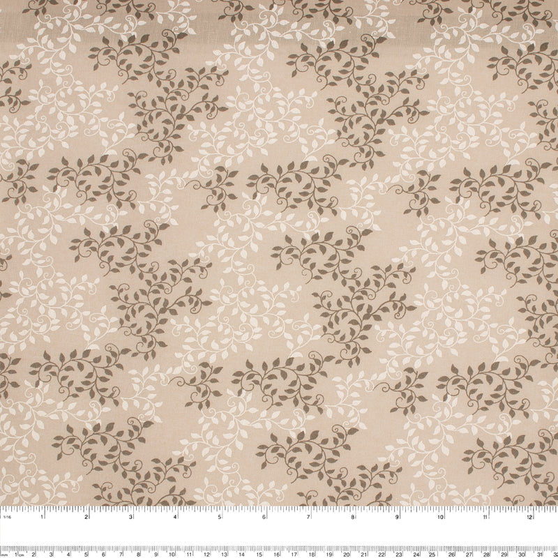 Wide Quilt Backing Print - Foliage - Brown