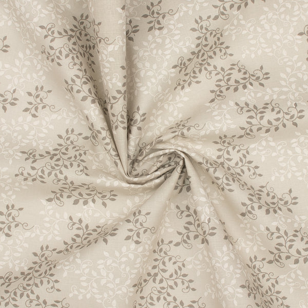 Wide Quilt Backing Print - Foliage - Taupe