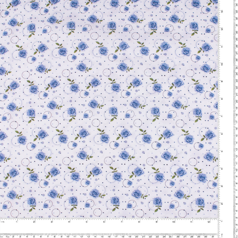 Wide Quilt Backing Print -Alaire - Blue