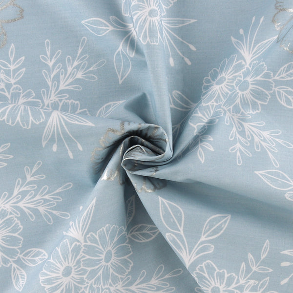 Wide Quilt Backing Print - 123 - Light Blue