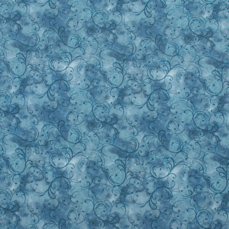 Wide Quilt Backing Print - 139 - Blue