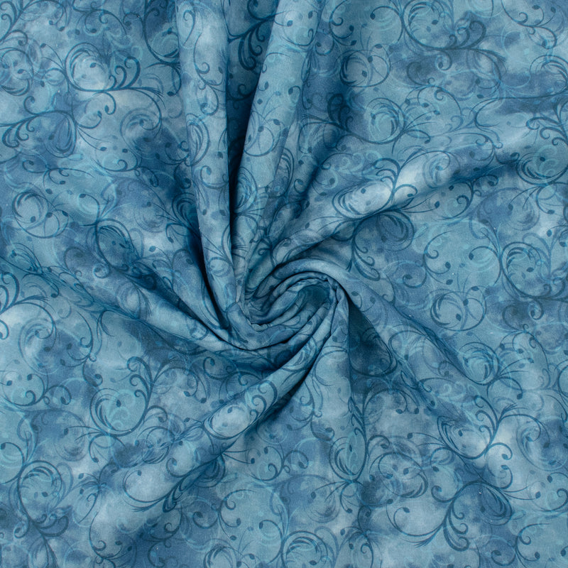 Wide Quilt Backing Print - 139 - Blue