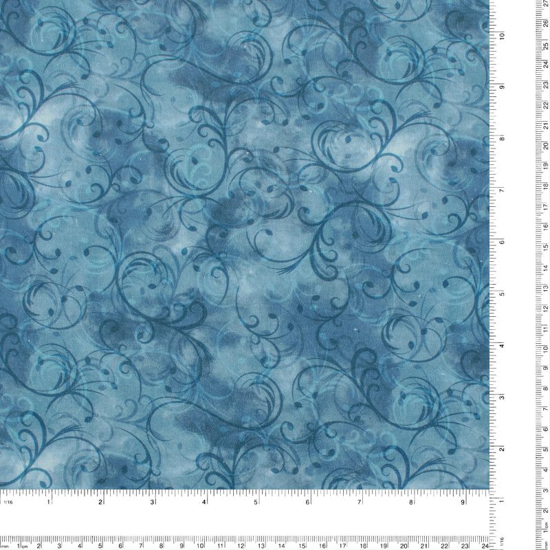 Wide Quilt Backing Print - 139 - Blue