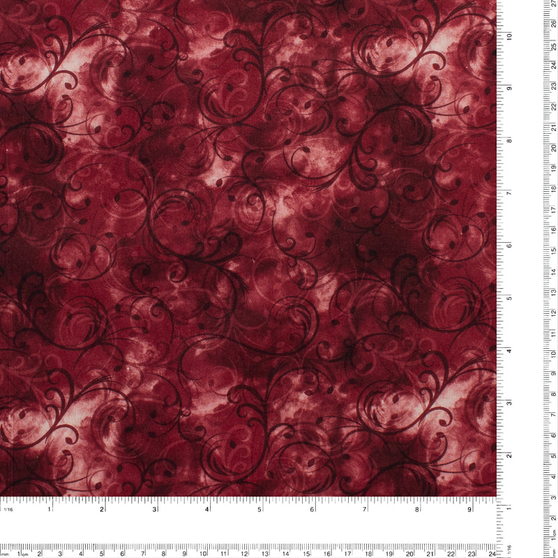 Wide Quilt Backing Print - 140 - Burgundy