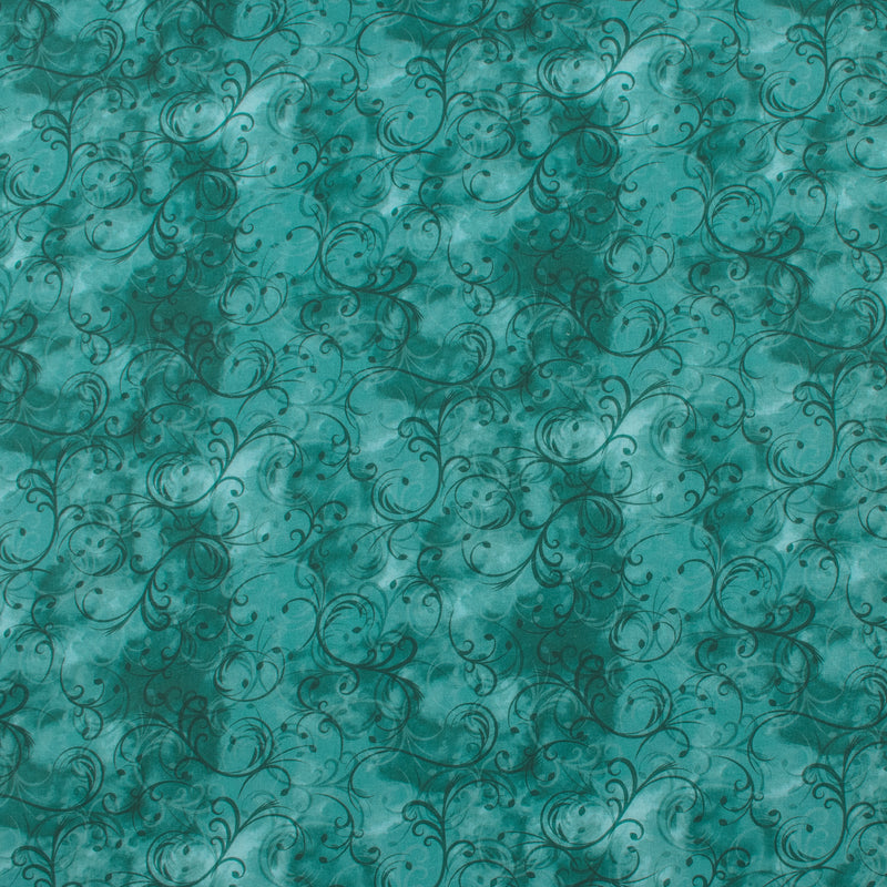 Wide Quilt Backing Print - 141 - Teal