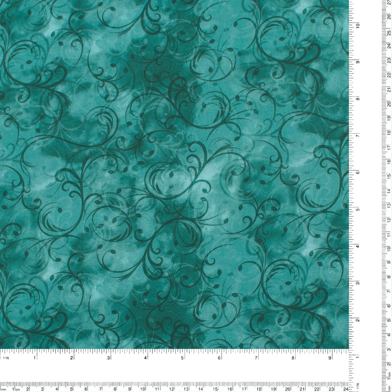 Wide Quilt Backing Print - 141 - Teal