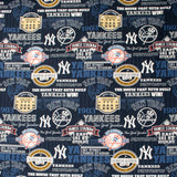Coton imprimé Baseball - New York YANKEES - 006 - Marine