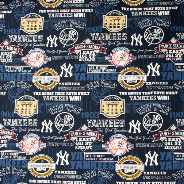 Baseball Printed Cotton - New York YANKEES - 006 - Navy