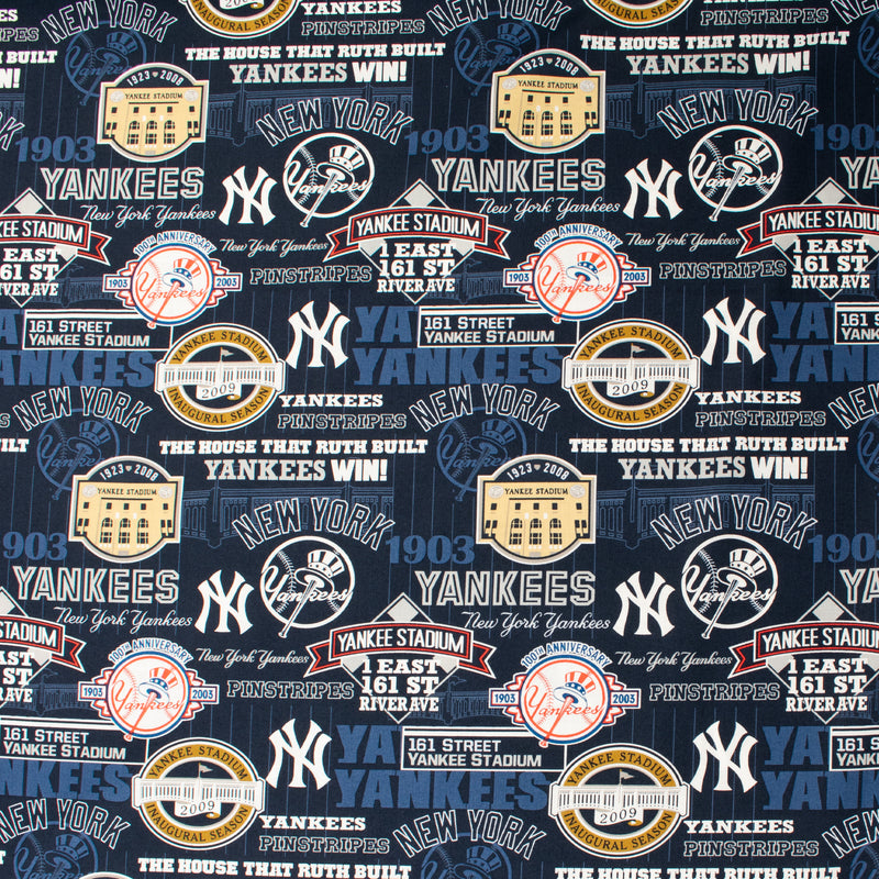 Coton imprimé Baseball - New York YANKEES - 006 - Marine